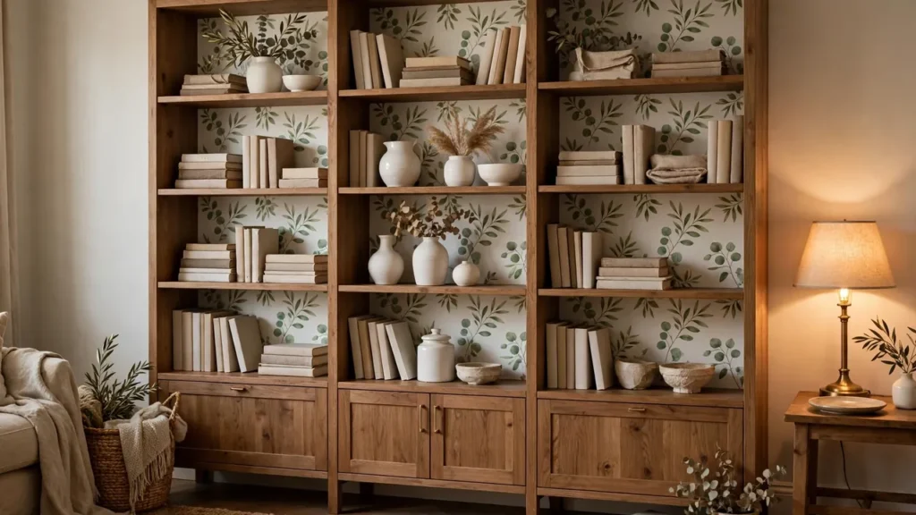 21 Shelf Wallpaper Ideas to Instantly Refresh Your Shelves