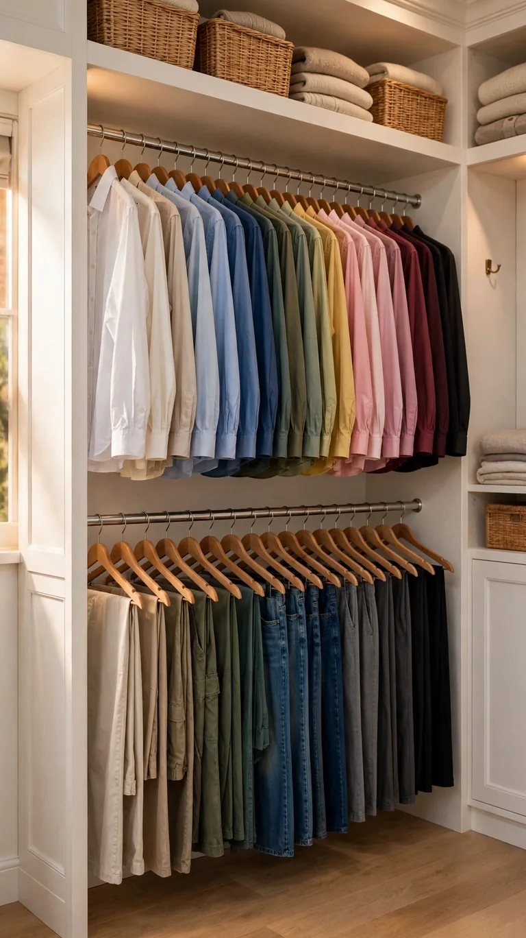 26 Smart Walk-In Closet Layout Ideas That Maximize Every Inch 2 Double-Hang Zones for Everyday Clothes