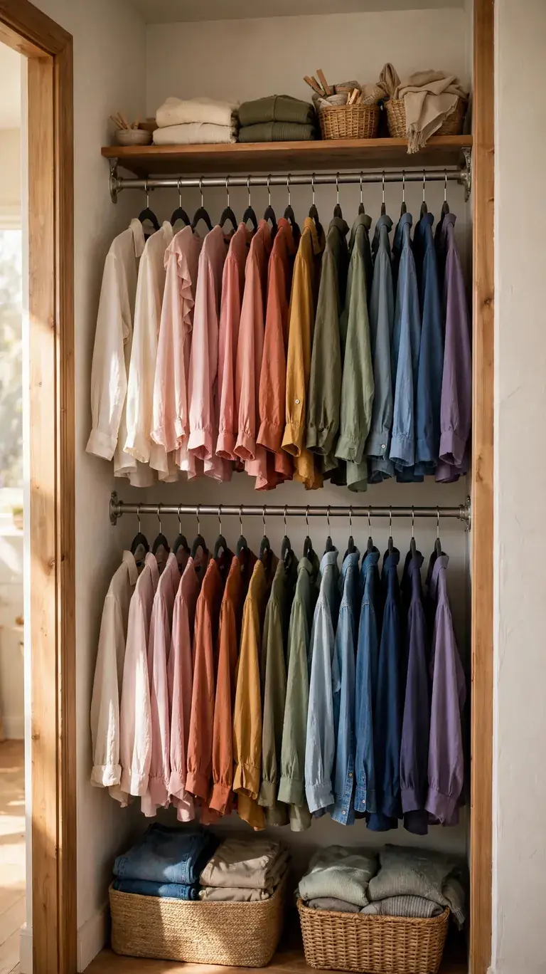 Install Double Hanging Rods to Split the Height