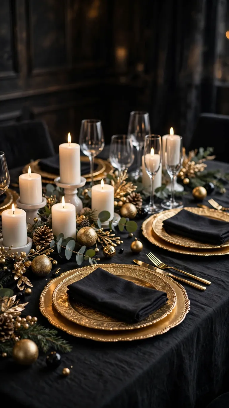 18 Stunning New Year's Eve Decor Ideas for a Sparkling Night 2 Commit to a Gold and Black Palette