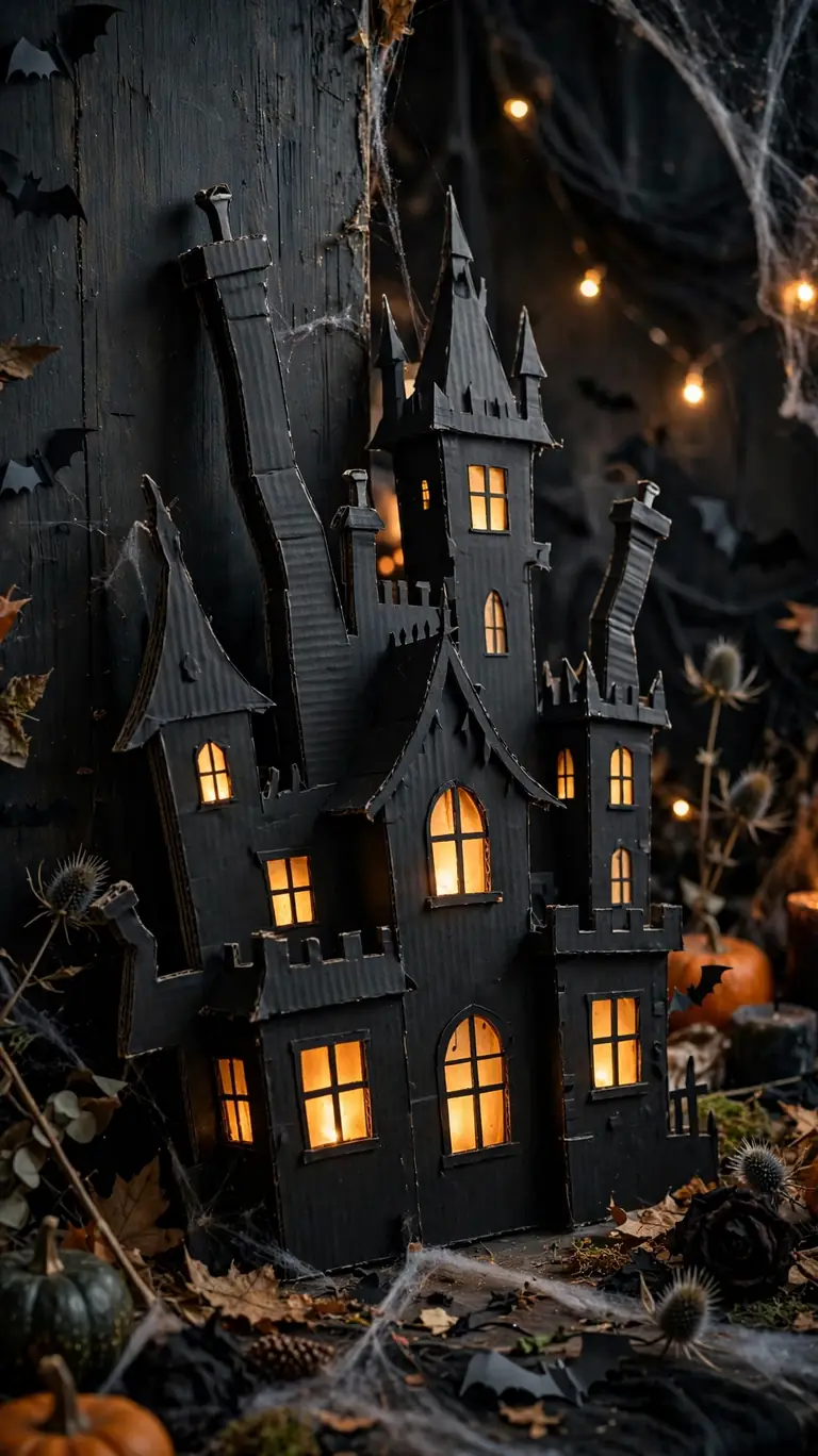 Haunted House Silhouette Backdrop