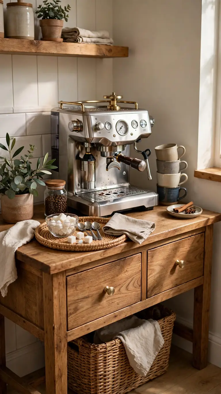 22 Cozy Coffee Bar Ideas for the Cutest Corner at Home 2 The Classic Sideboard Station