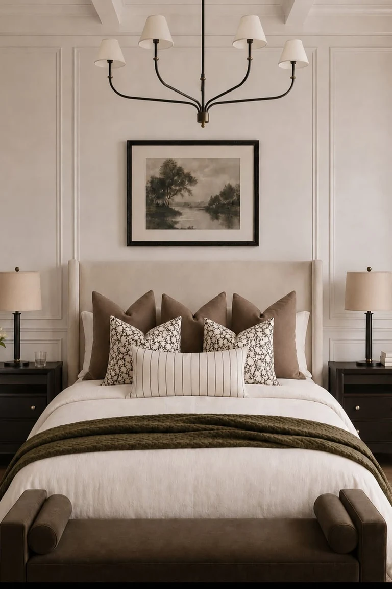 20 Renter-Friendly Bedroom Ideas for a Cozy Space Without Painting 15 Bedroom layout with the bed centered in the room and matching nightstands and lamps on both sides
