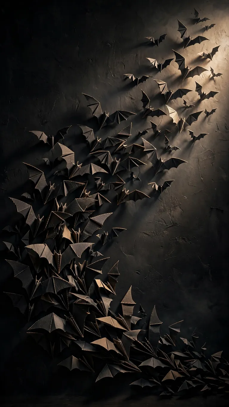 Flock of Paper-Thin Cardboard Bats