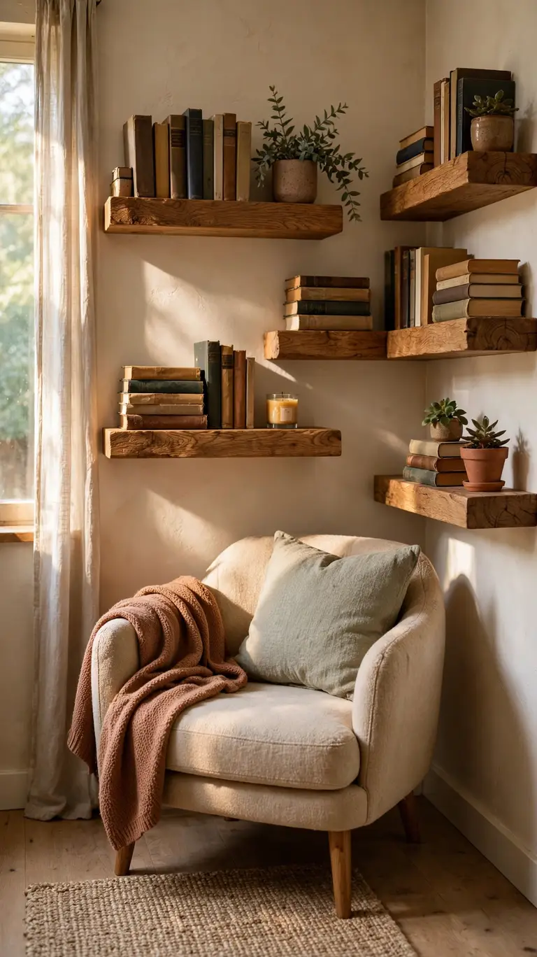 Install Floating Shelves Around the Chair