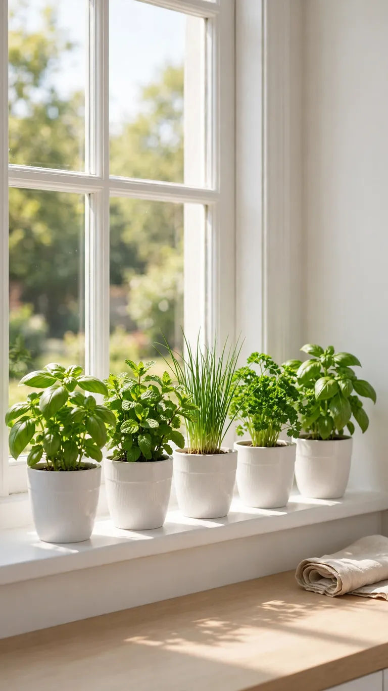 25 Indoor Plant Ideas to Bring Fresh Greenery Into Your Home 4 Windowsill Herb Row