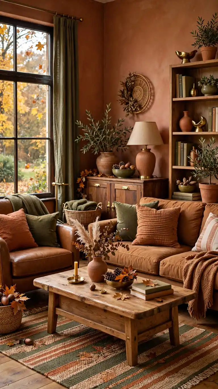 20 Warm Fall Living Room Decor Ideas for Cozy Nights In 5 Bring in Earthy Autumn Colors