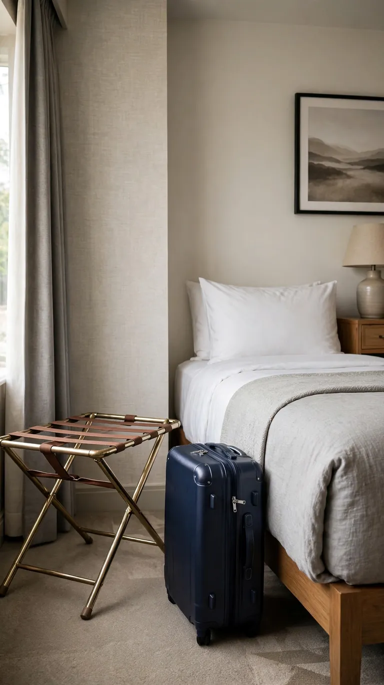 20 Cozy Guest Bedroom Ideas for Holiday Visitors 5 Add a Luggage Rack or Bench