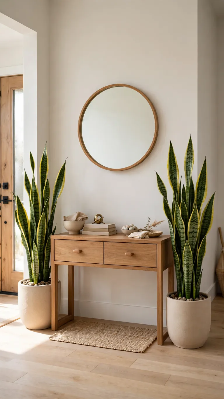25 Indoor Plant Ideas to Bring Fresh Greenery Into Your Home 5 Snake Plant Pair