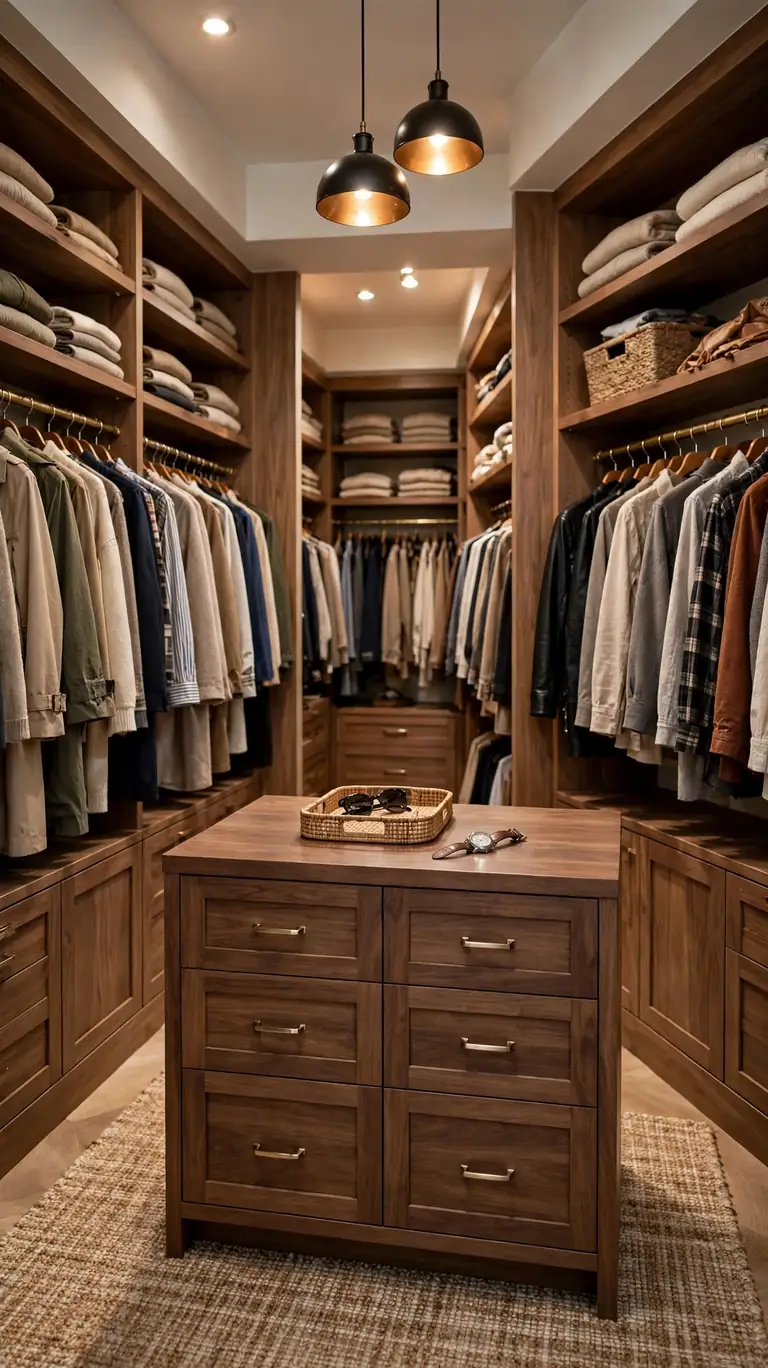 26 Smart Walk-In Closet Layout Ideas That Maximize Every Inch 6 An Island Dresser in the Center