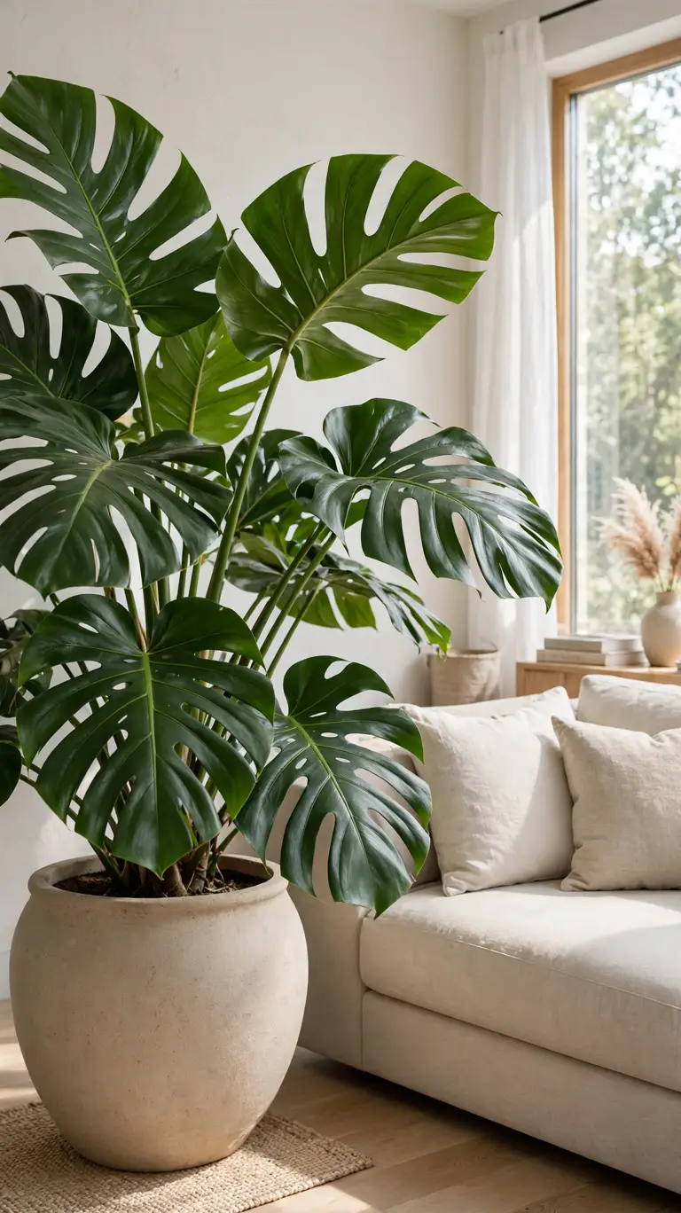 25 Indoor Plant Ideas to Bring Fresh Greenery Into Your Home 6 Monstera Statement Pot