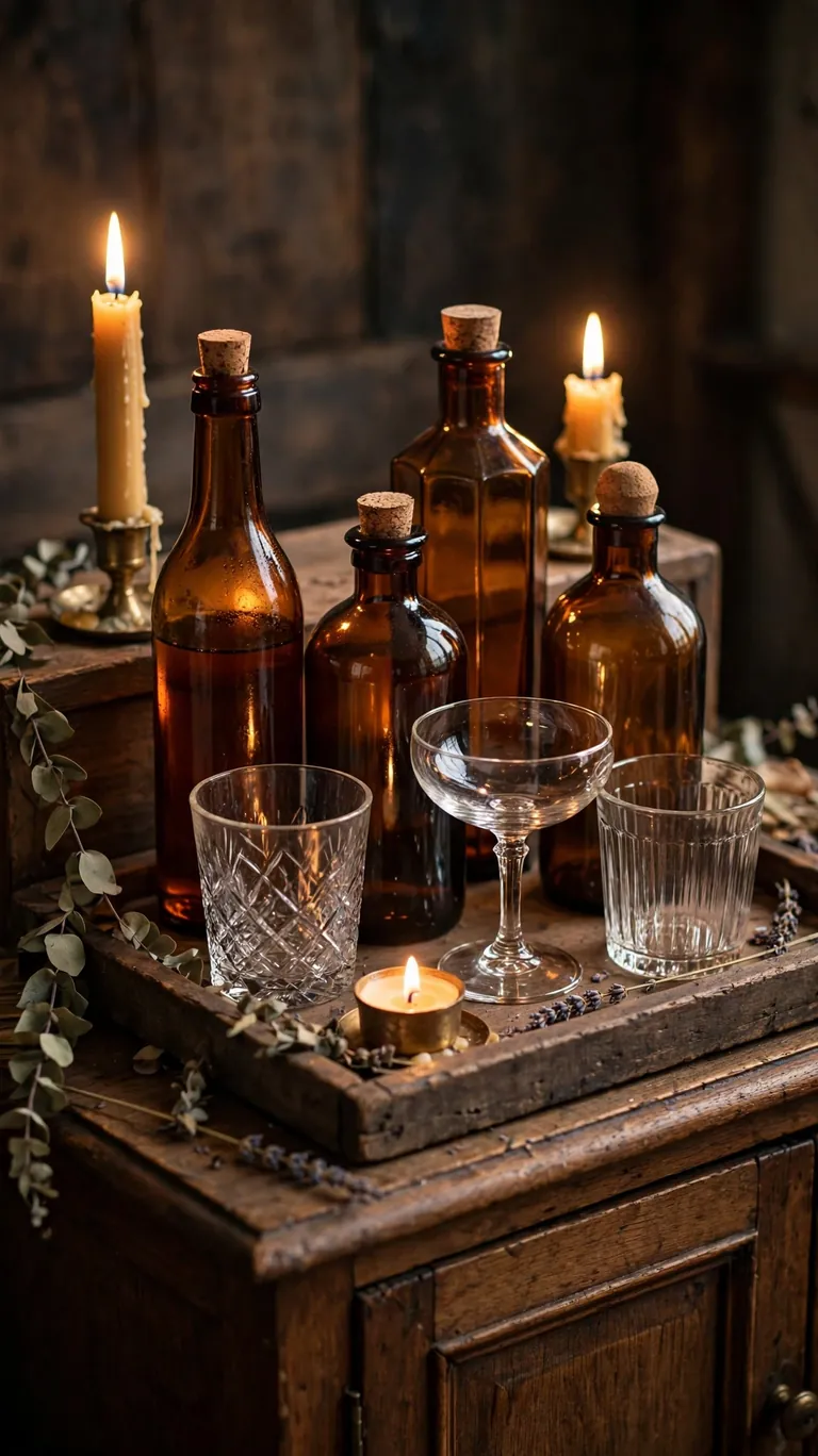 23 Beautiful Thanksgiving Decor Ideas for a Warm Holiday Home 7 Set Out Amber Glass and Warm Glassware