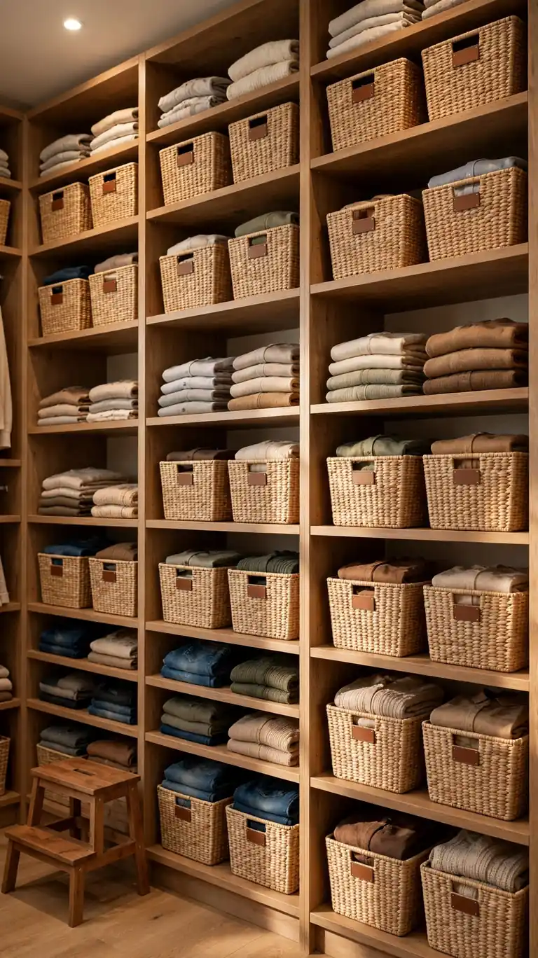26 Smart Walk-In Closet Layout Ideas That Maximize Every Inch 7 Floor-to-Ceiling Shelving Walls