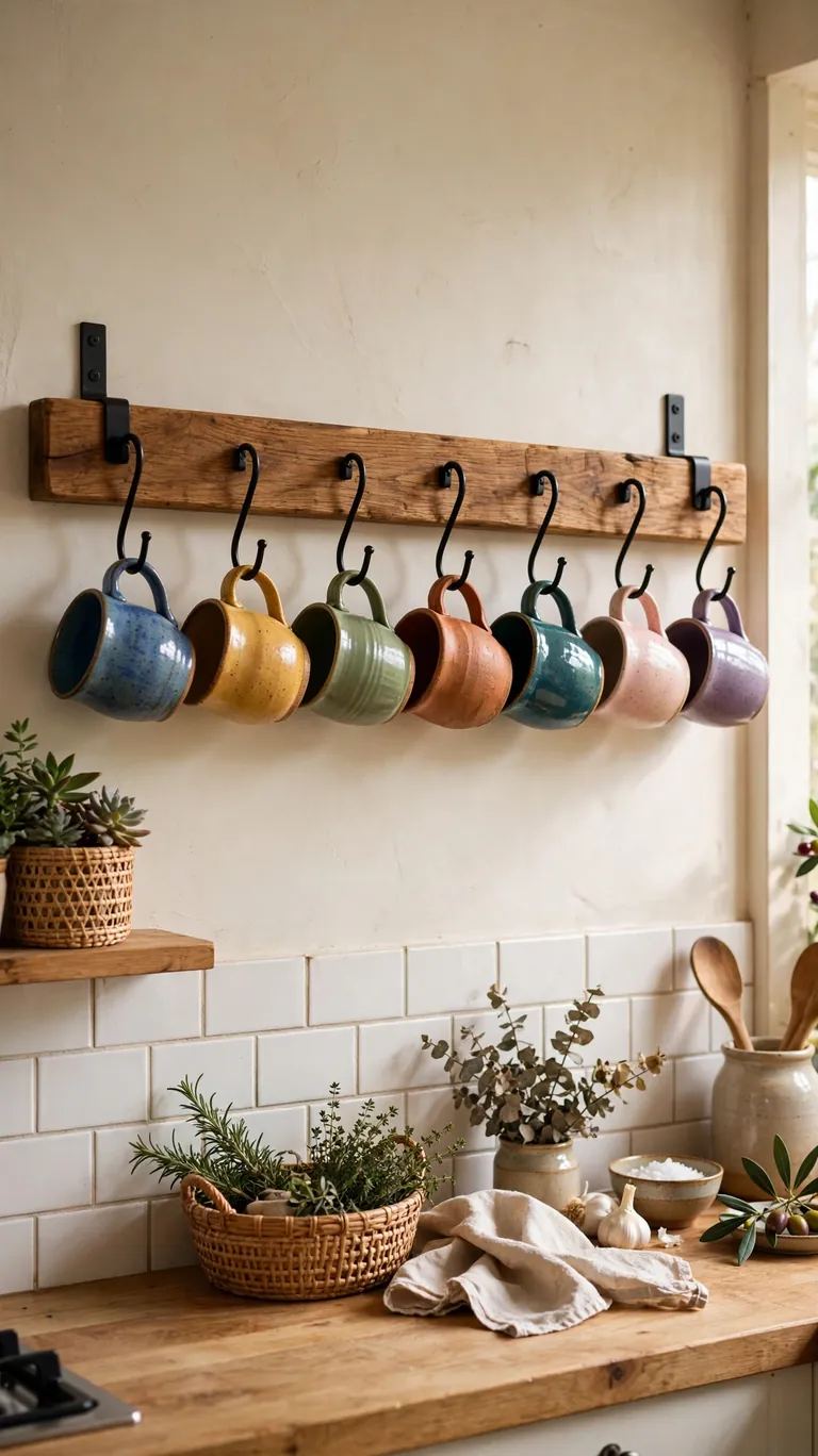 22 Cozy Coffee Bar Ideas for the Cutest Corner at Home 7 Mug Display as Wall Art