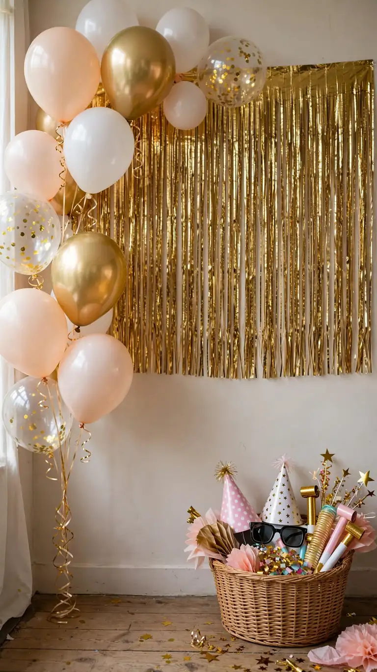 18 Stunning New Year's Eve Decor Ideas for a Sparkling Night 7 Create a Photo Backdrop