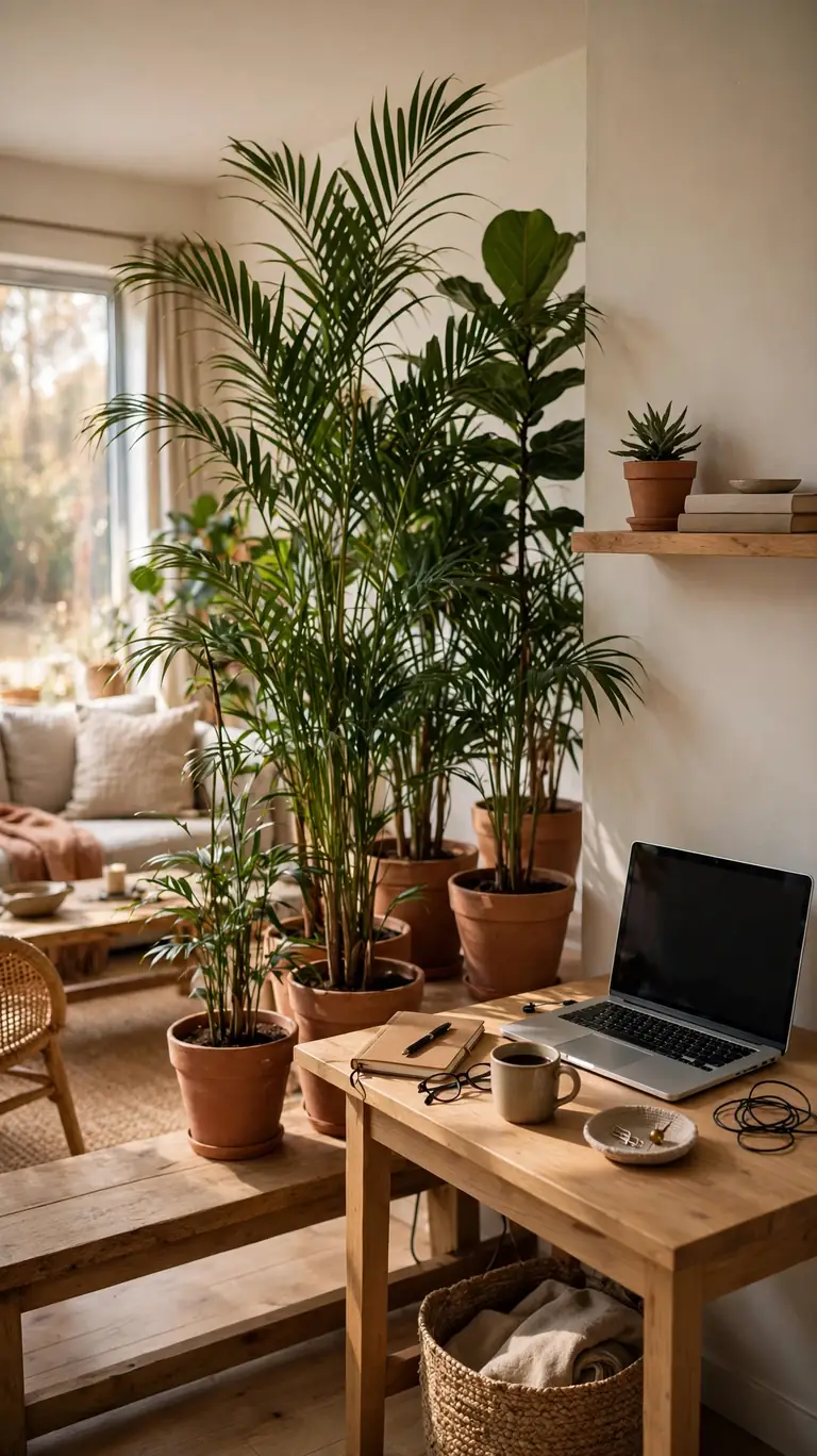 Tall Plant Cluster as a Living Divider