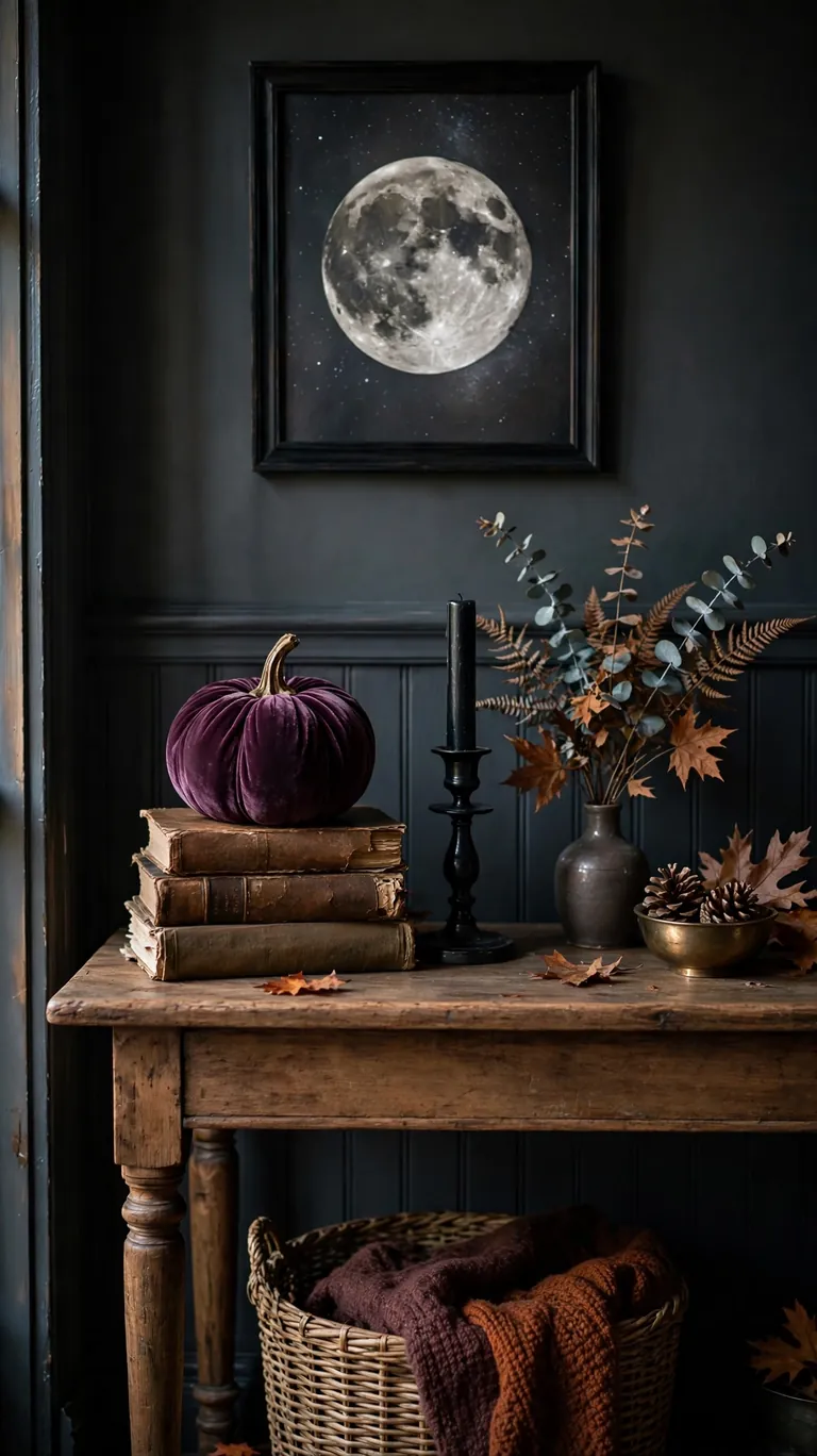 25 Stylish Halloween Decor Ideas That Are Chic, Not Cheesy 7 A Witchy Entryway Console Vignette