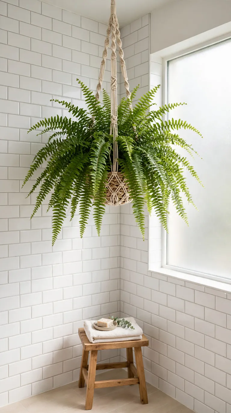 25 Indoor Plant Ideas to Bring Fresh Greenery Into Your Home 8 Bathroom Fern Nook