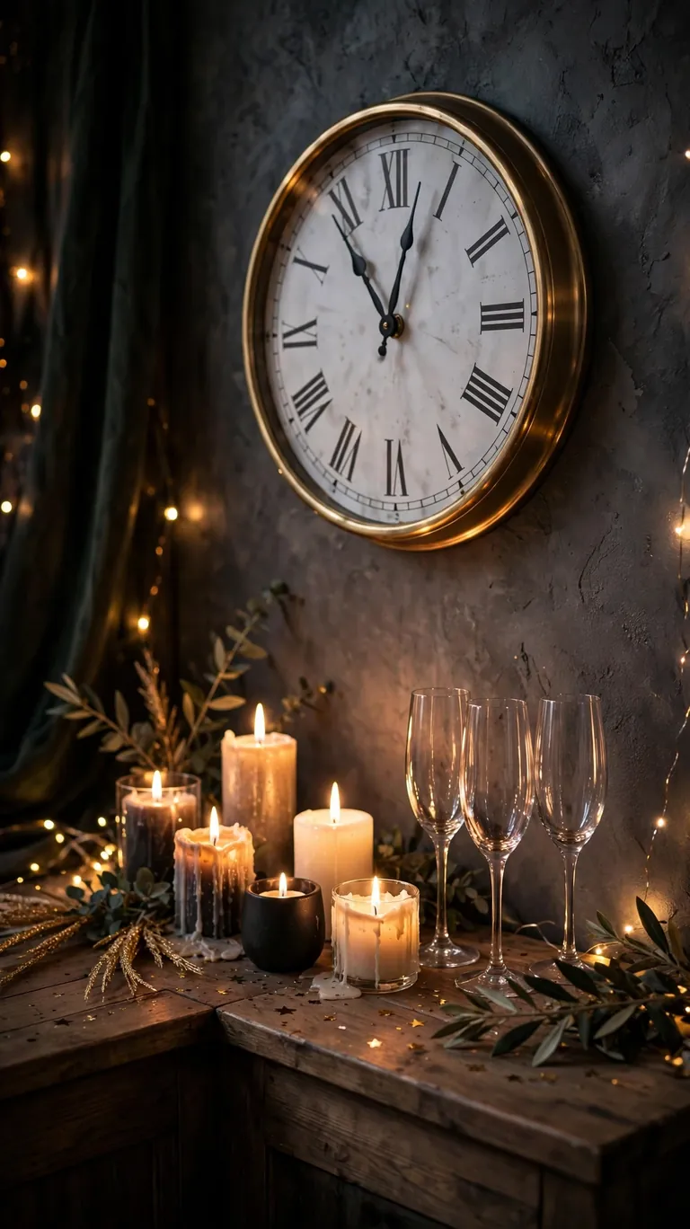 18 Stunning New Year's Eve Decor Ideas for a Sparkling Night 8 Display a Countdown Clock Corner
