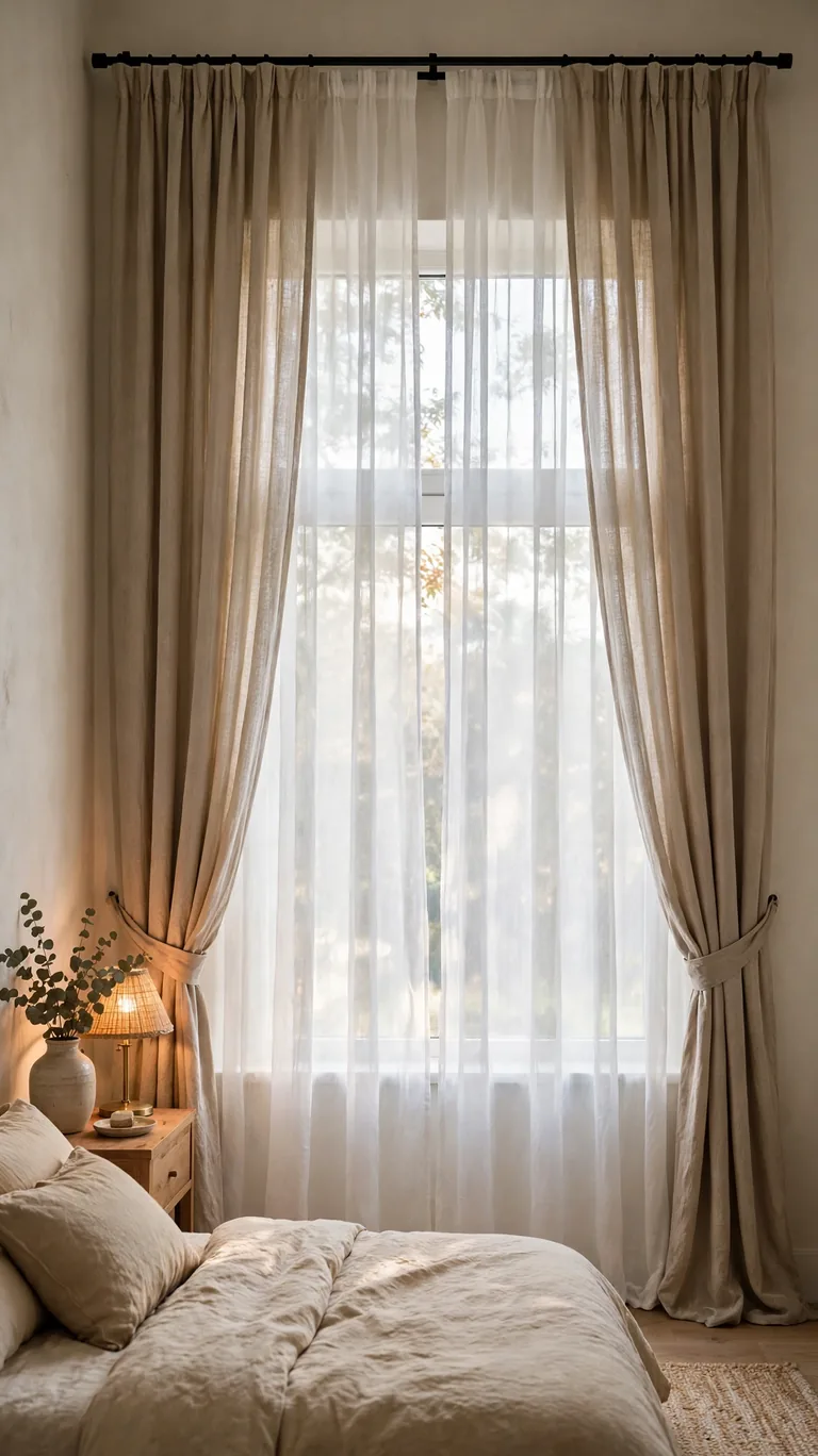 19 Relaxing Grown-Woman Bedroom Ideas for a Cozy Retreat 8 Curtains Hung High and Wide
