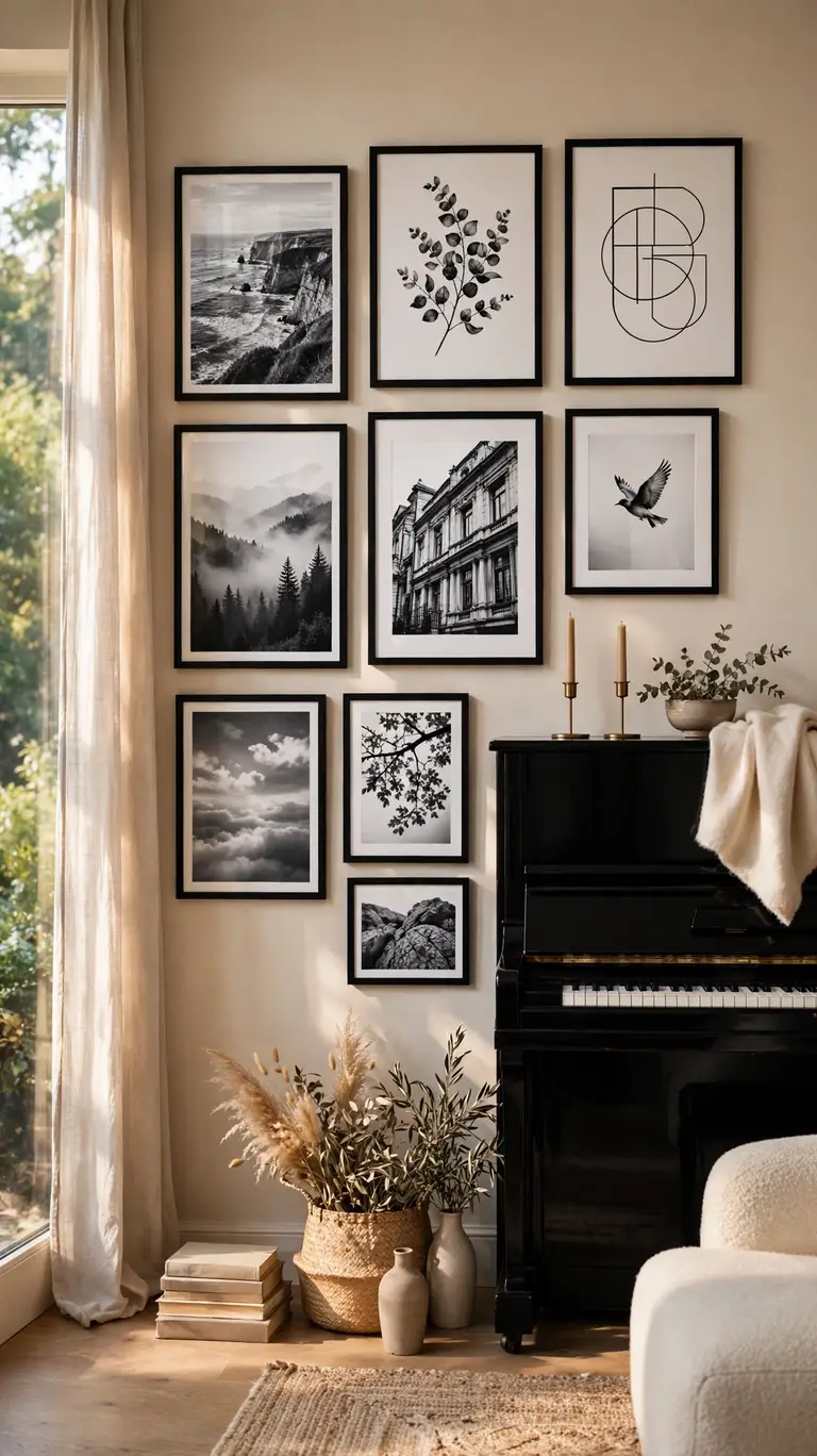 Build a Gallery Wall Beside the Piano