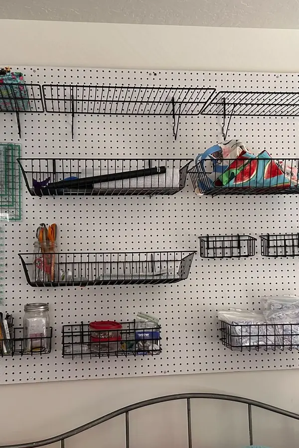 25 Creative DIY Shelf Ideas to Add Style and Storage to Your Home 8 Add a Pegboard Shelf Wall for Craft Supplies