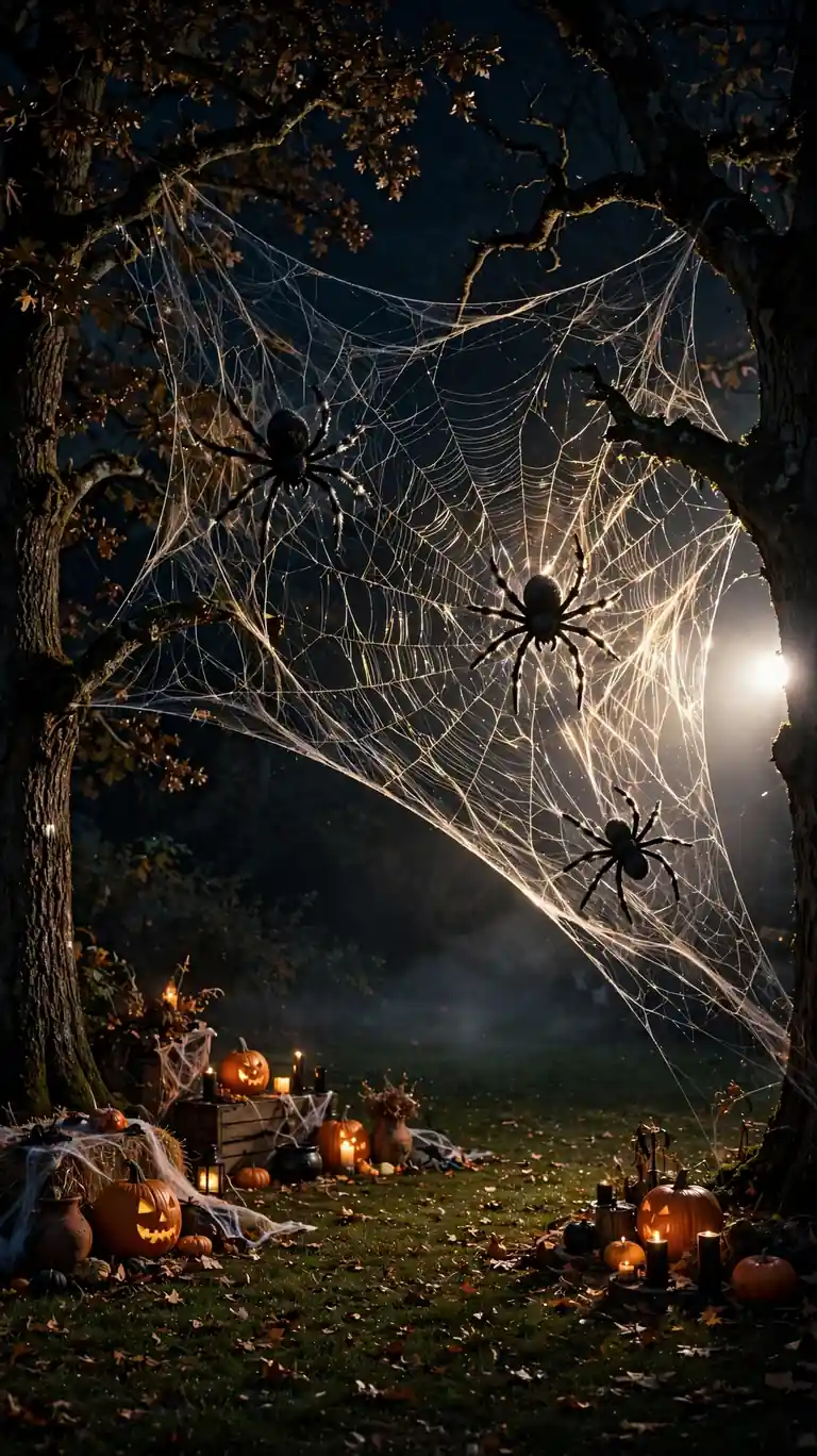 Make a Spider Web Lawn with Oversized Spiders