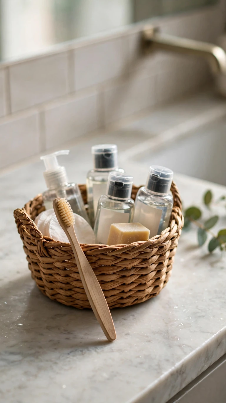 20 Cozy Guest Bedroom Ideas for Holiday Visitors 8 Stock a Basket of Spare Toiletries
