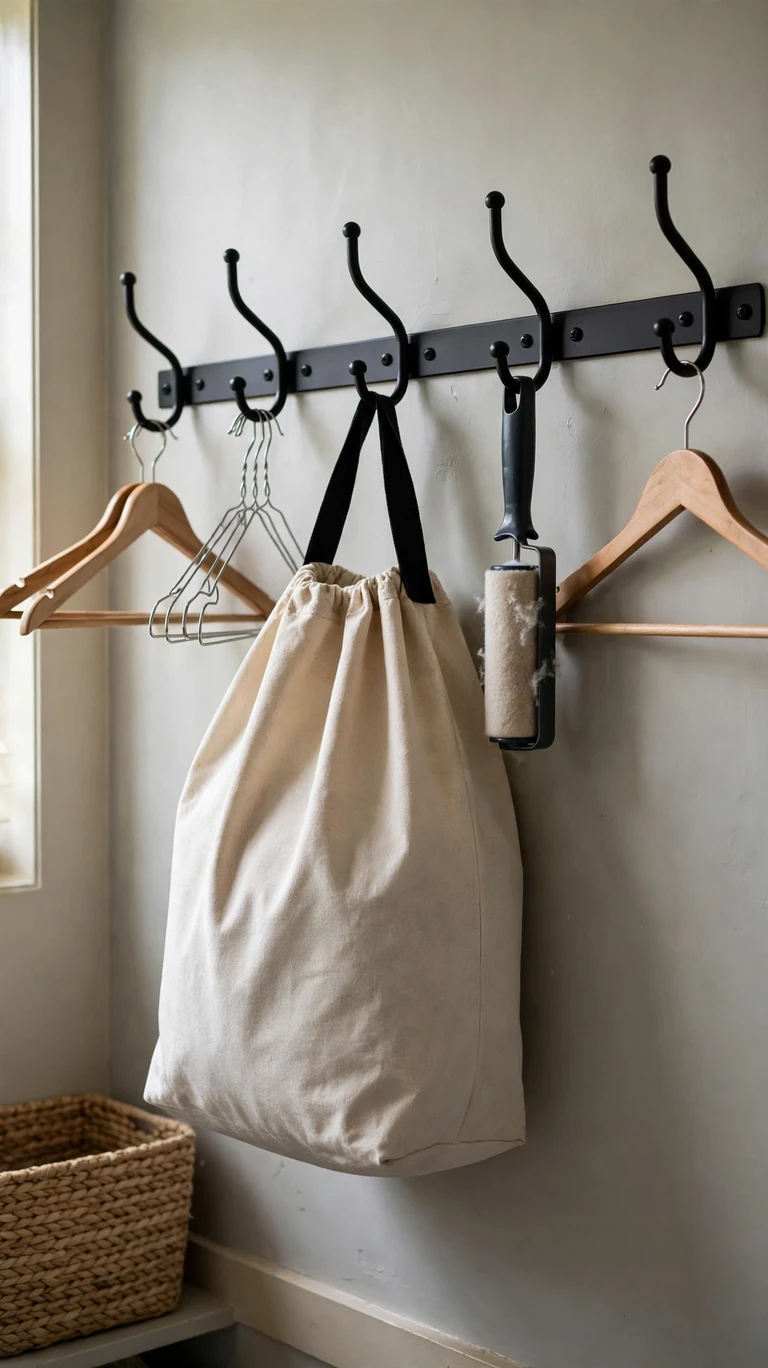 18 Small Laundry Room Ideas That Maximize Every Inch 8 Hang Hooks for Delicates and Bags