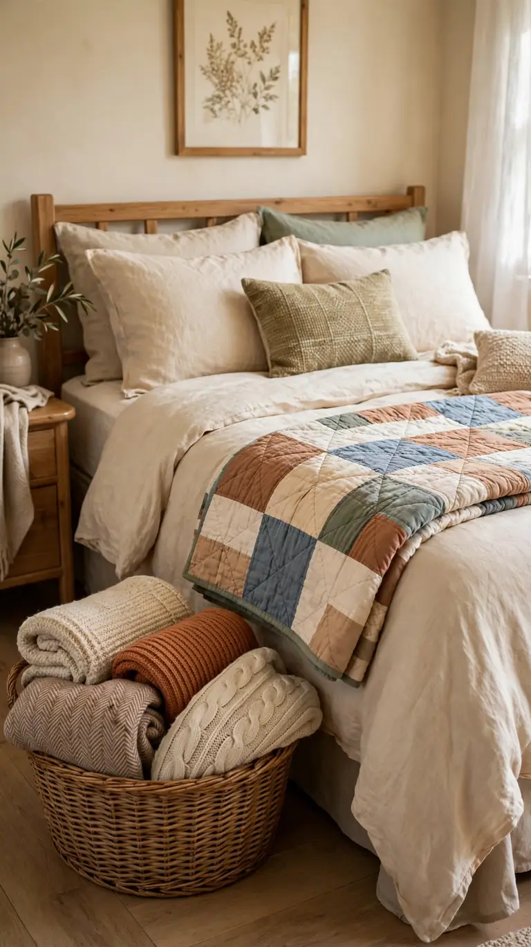 20 Cozy Guest Bedroom Ideas for Holiday Visitors 9 Layer Extra Blankets Within Reach