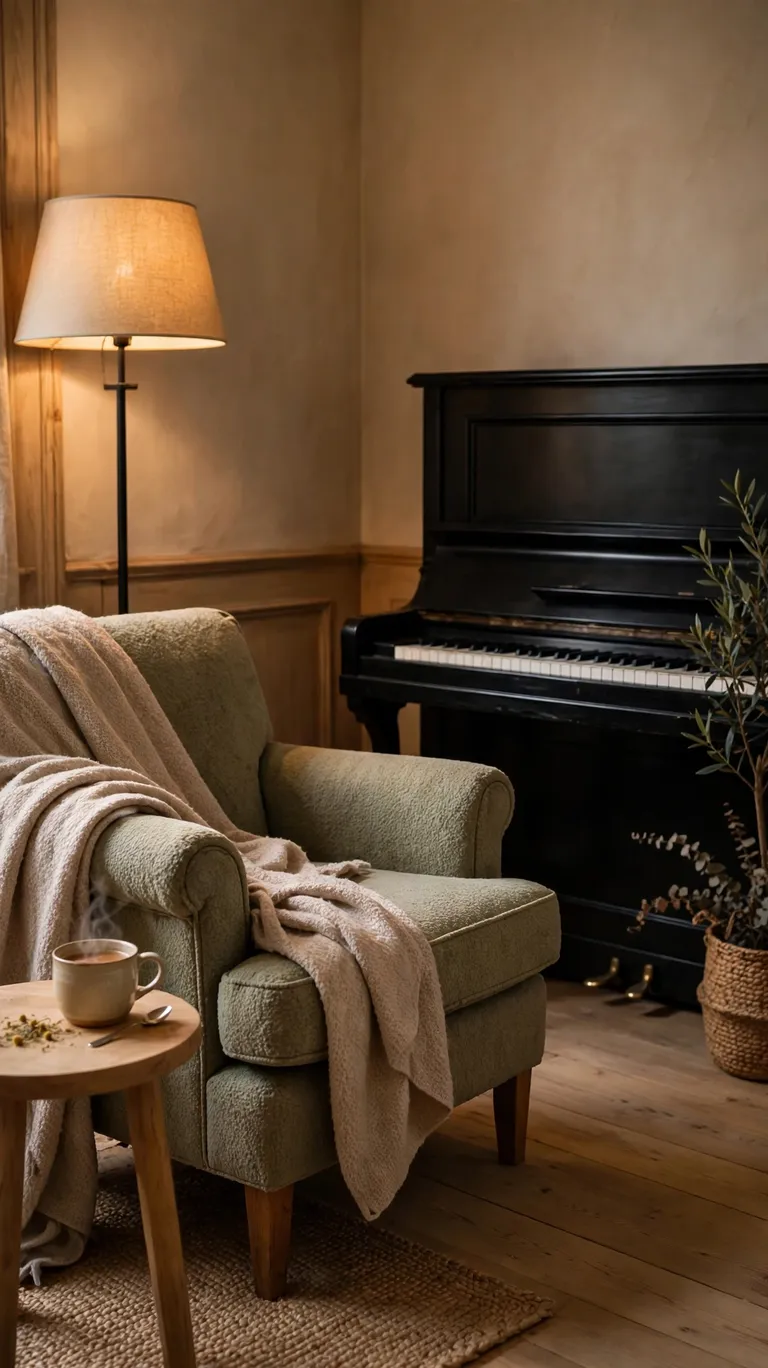 Tuck a Cozy Listening Chair Next to the Piano