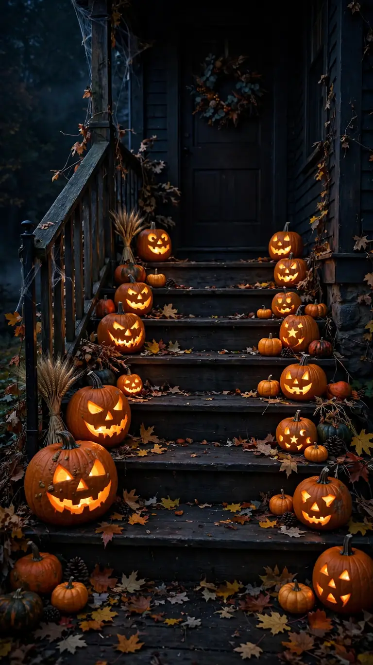 Carve a Pumpkin Display on the Steps