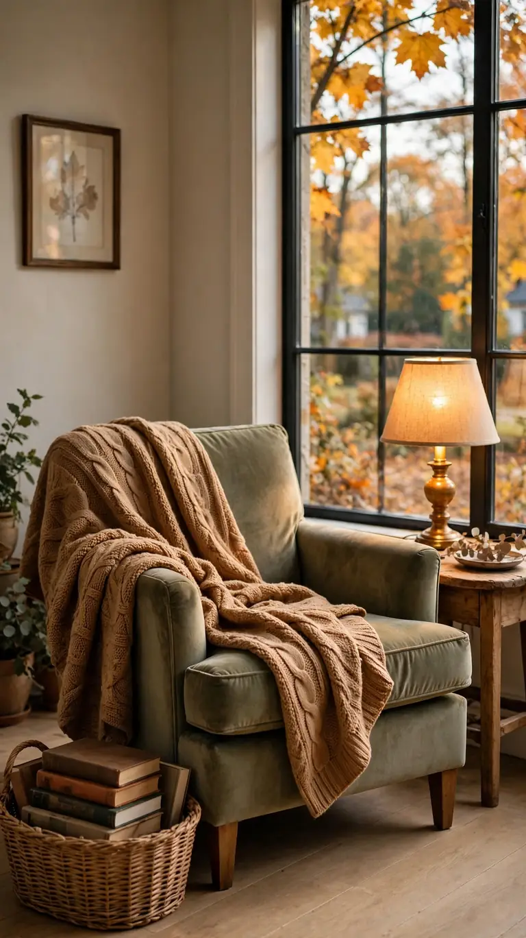 20 Warm Fall Living Room Decor Ideas for Cozy Nights In 9 Create a Reading Corner
