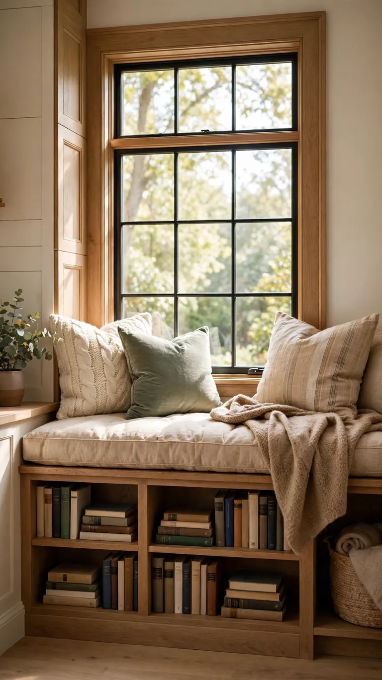 Add a Window Seat with Book Storage