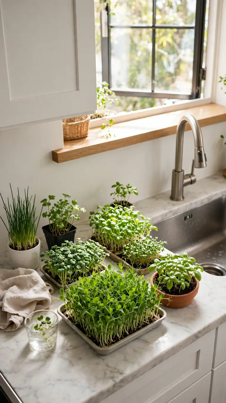 25 Indoor Plant Ideas to Bring Fresh Greenery Into Your Home 10 Kitchen Counter Sprouts
