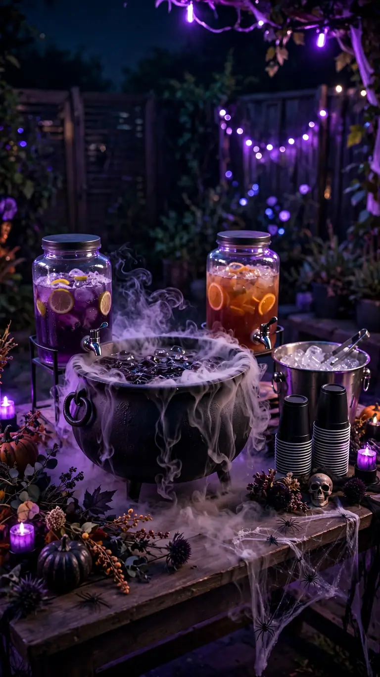 Set Up a Witch's Brew Drink Station