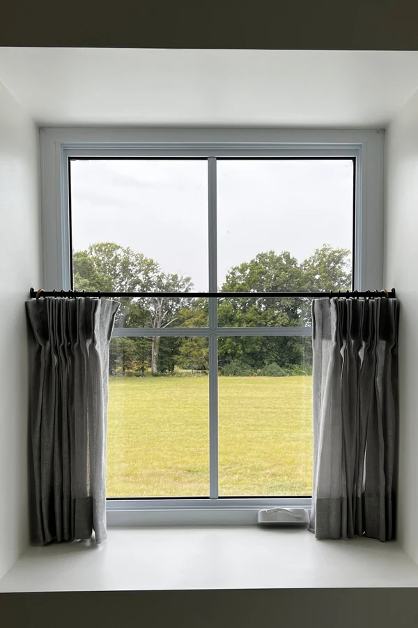 Soft Gray Linen Short Curtains for a Calm and Simple Look