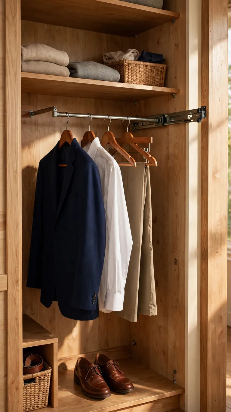 Hang a Valet Rod for Outfit Planning