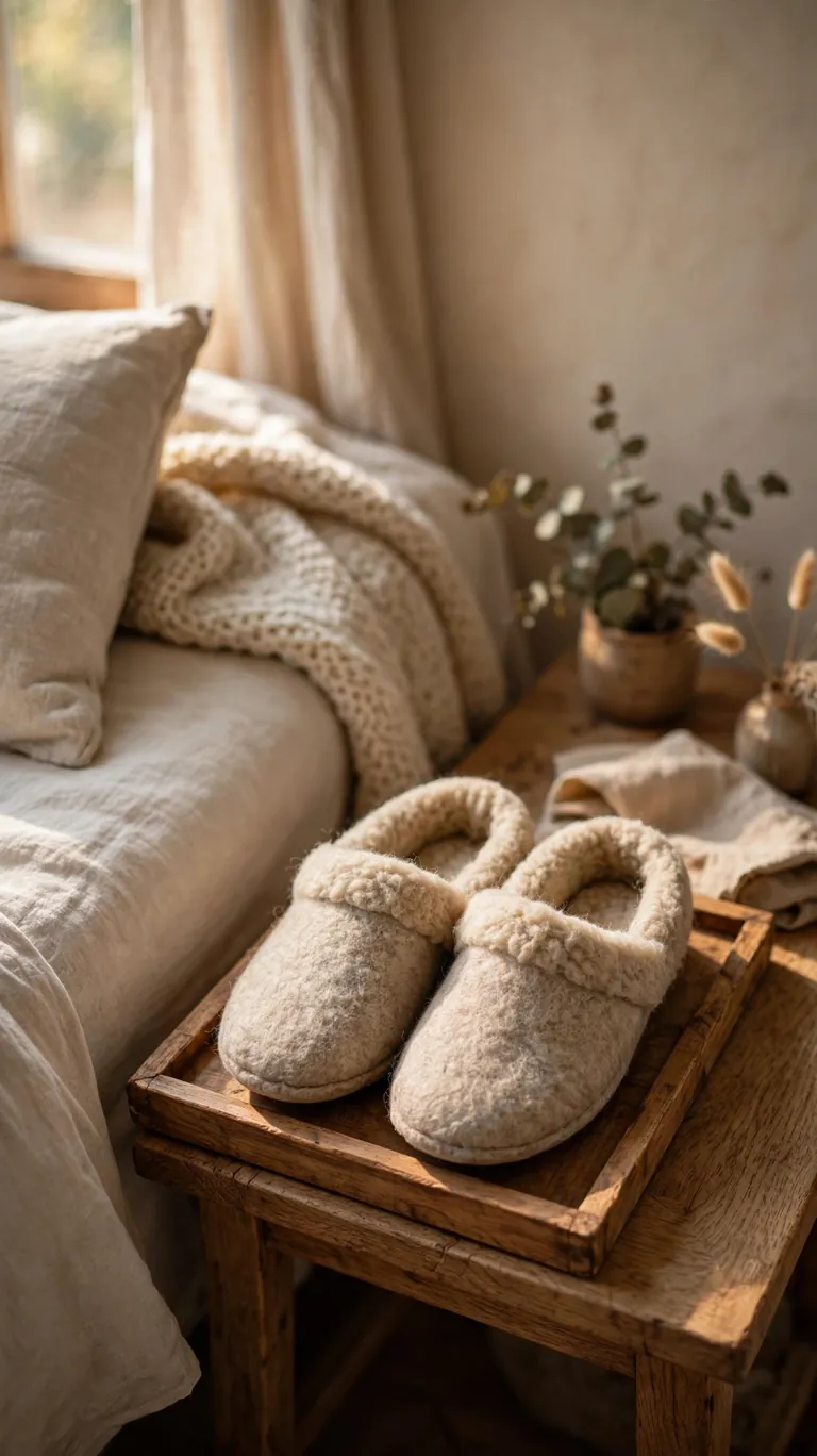 Keep Warm Slippers by the Bed