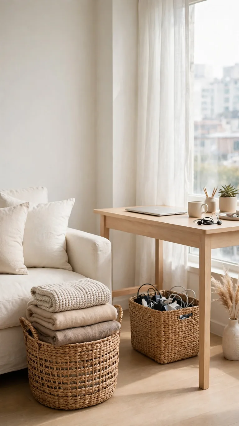 Woven Baskets for Hidden Storage