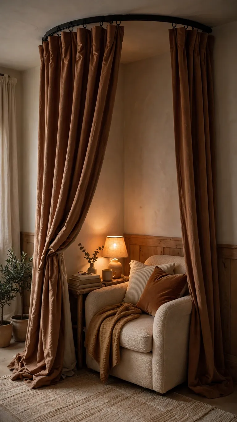 Hang a Curtain to Create a Reading Alcove
