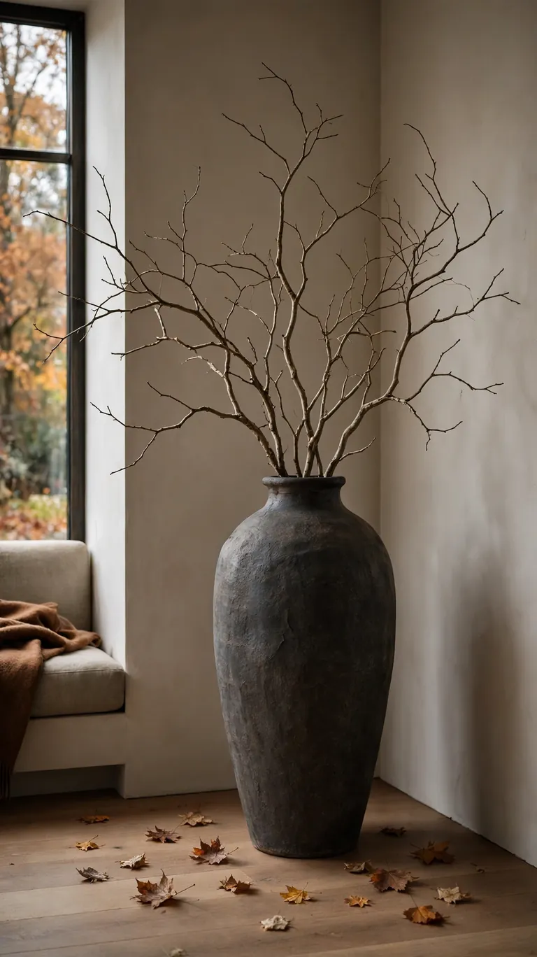 20 Warm Fall Living Room Decor Ideas for Cozy Nights In 14 Bring the Outdoors In with Branches