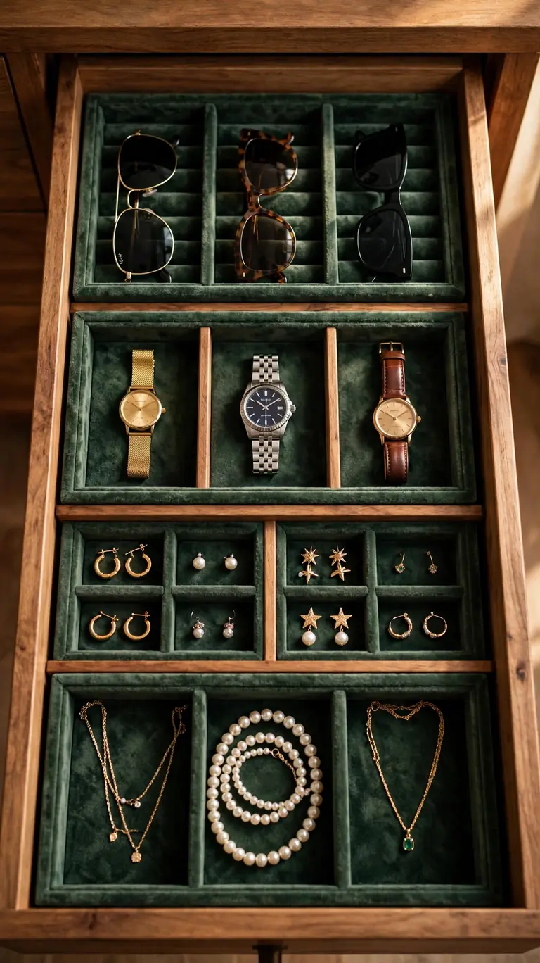 26 Smart Walk-In Closet Layout Ideas That Maximize Every Inch 14 A Jewelry and Accessories Drawer