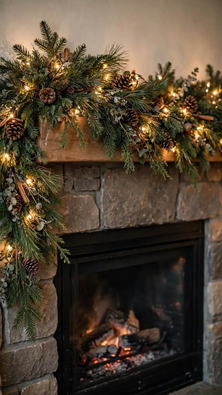 Drape Garland on the Mantel