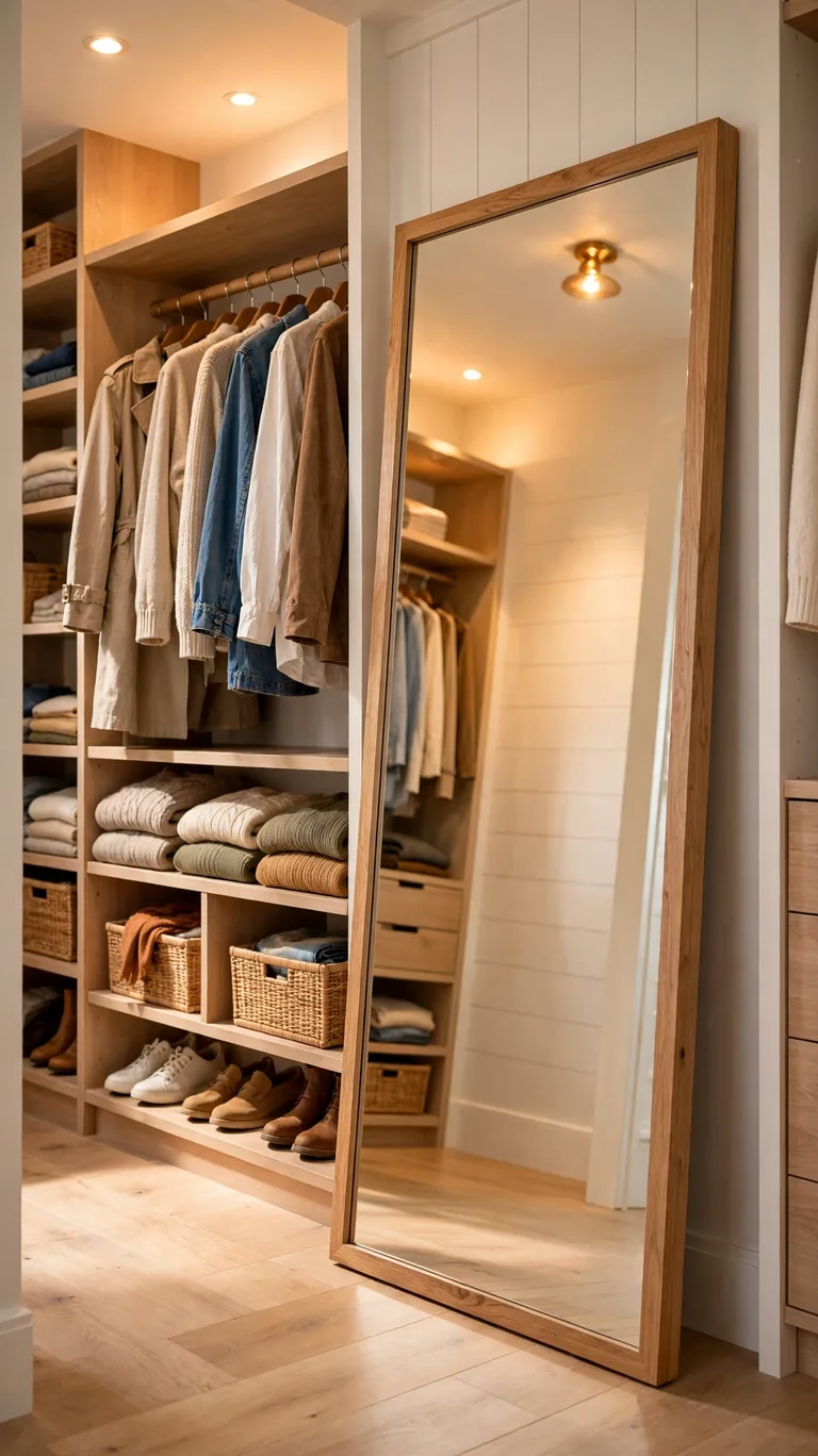 26 Smart Walk-In Closet Layout Ideas That Maximize Every Inch 15 A Full-Length Mirror Moment