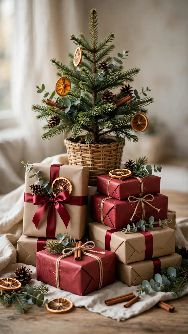 Use Wrapped Gifts as Decor