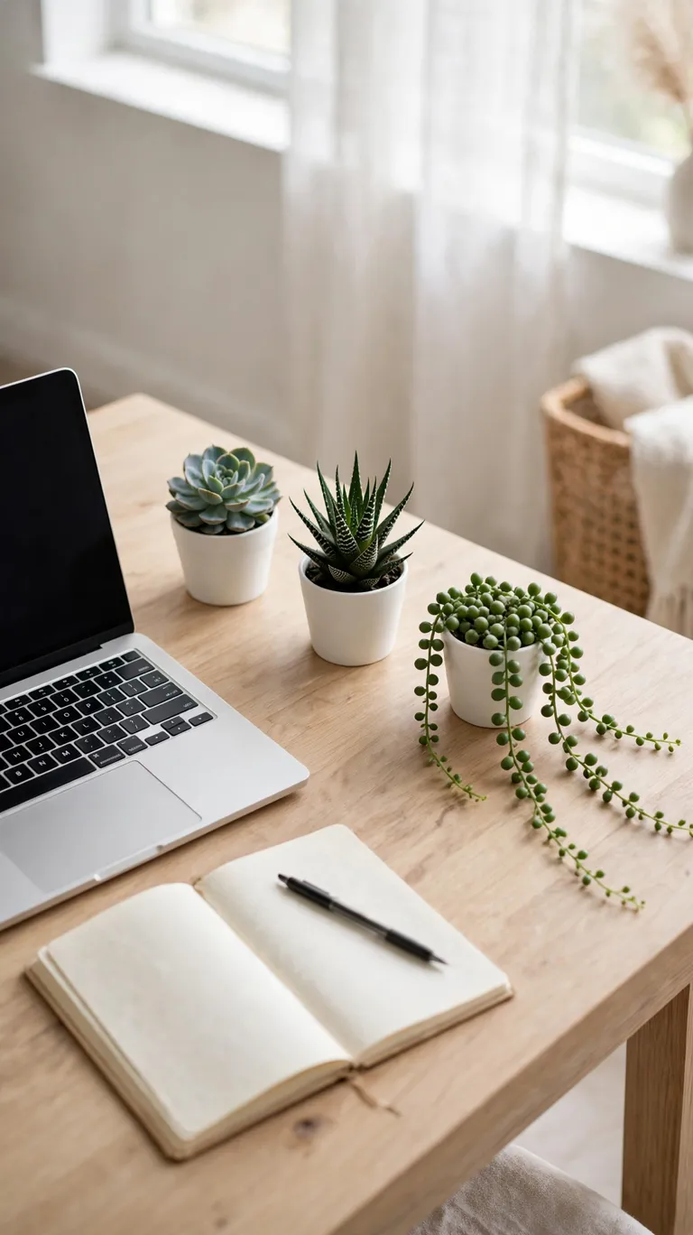 25 Indoor Plant Ideas to Bring Fresh Greenery Into Your Home 16 Desk Succulent Trio
