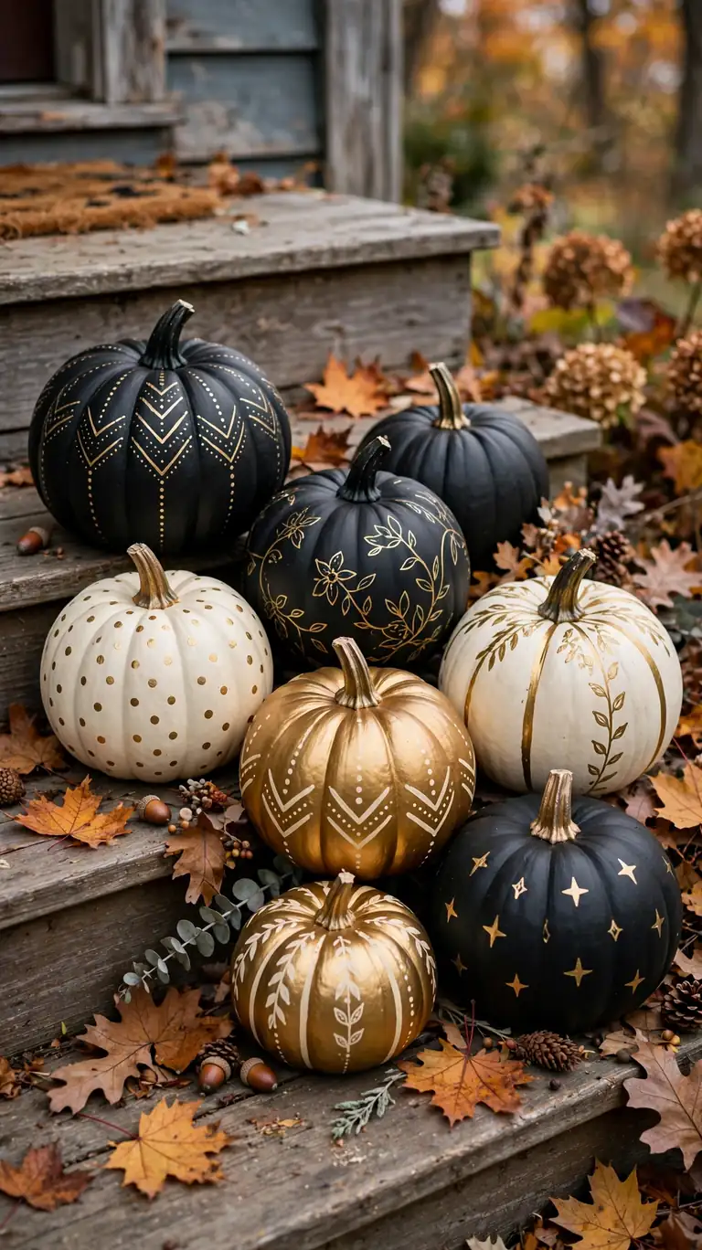 25 Stylish Halloween Decor Ideas That Are Chic, Not Cheesy 16 Painted Pumpkins Instead of Carved