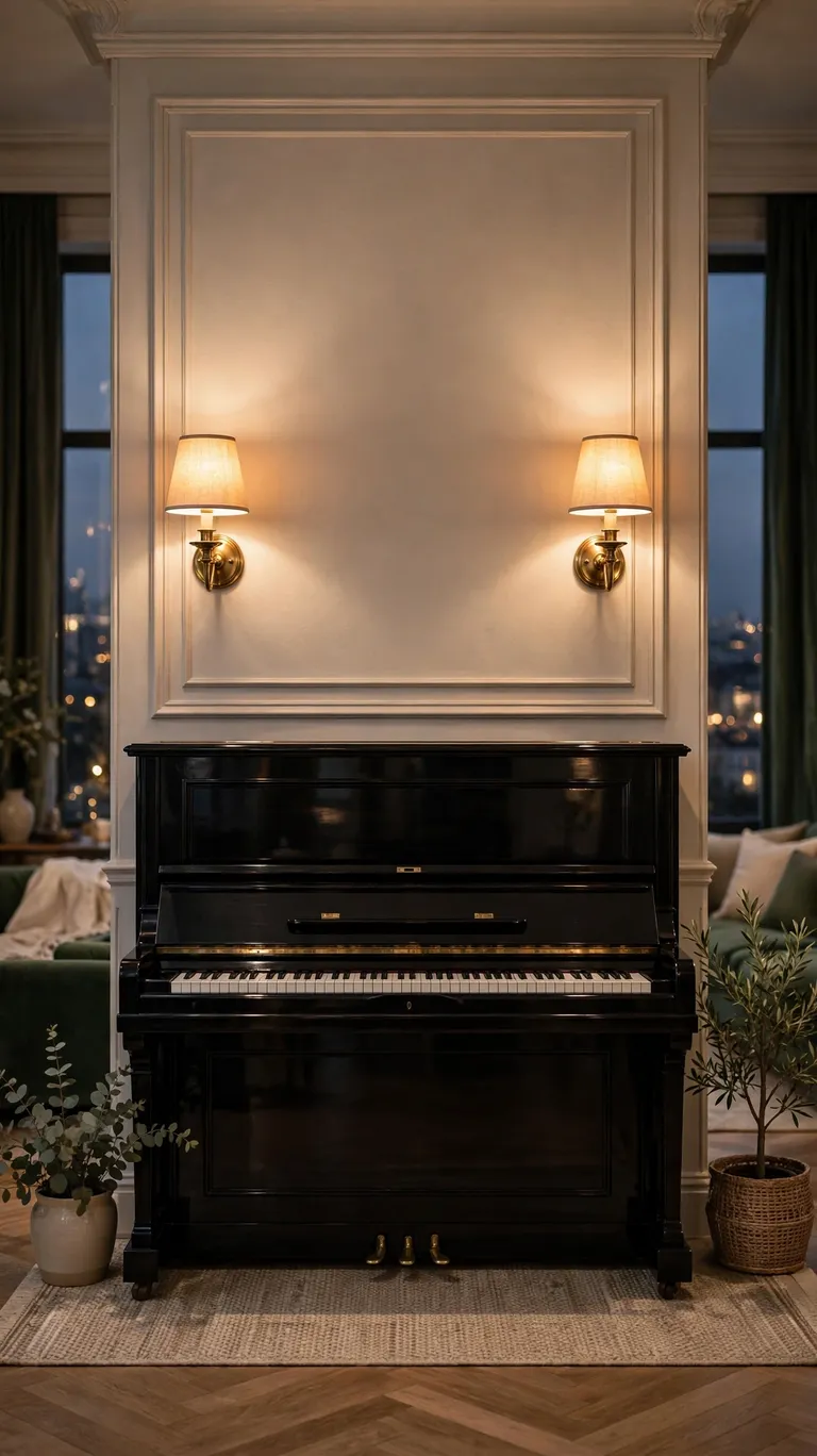 Frame the Piano with Matching Wall Sconces