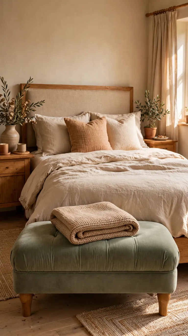 Add a Bench or Ottoman at the Foot